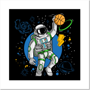 astronaut basketball space Posters and Art